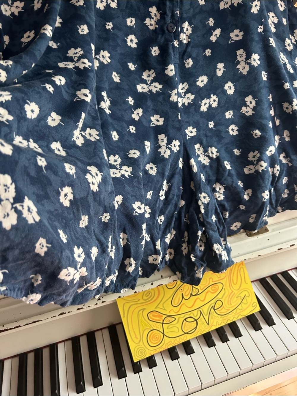 Vintage Cotton Ginny Plus Blue Floral Rayon Button Front Dress L Made Canada - Picture 8 of 15